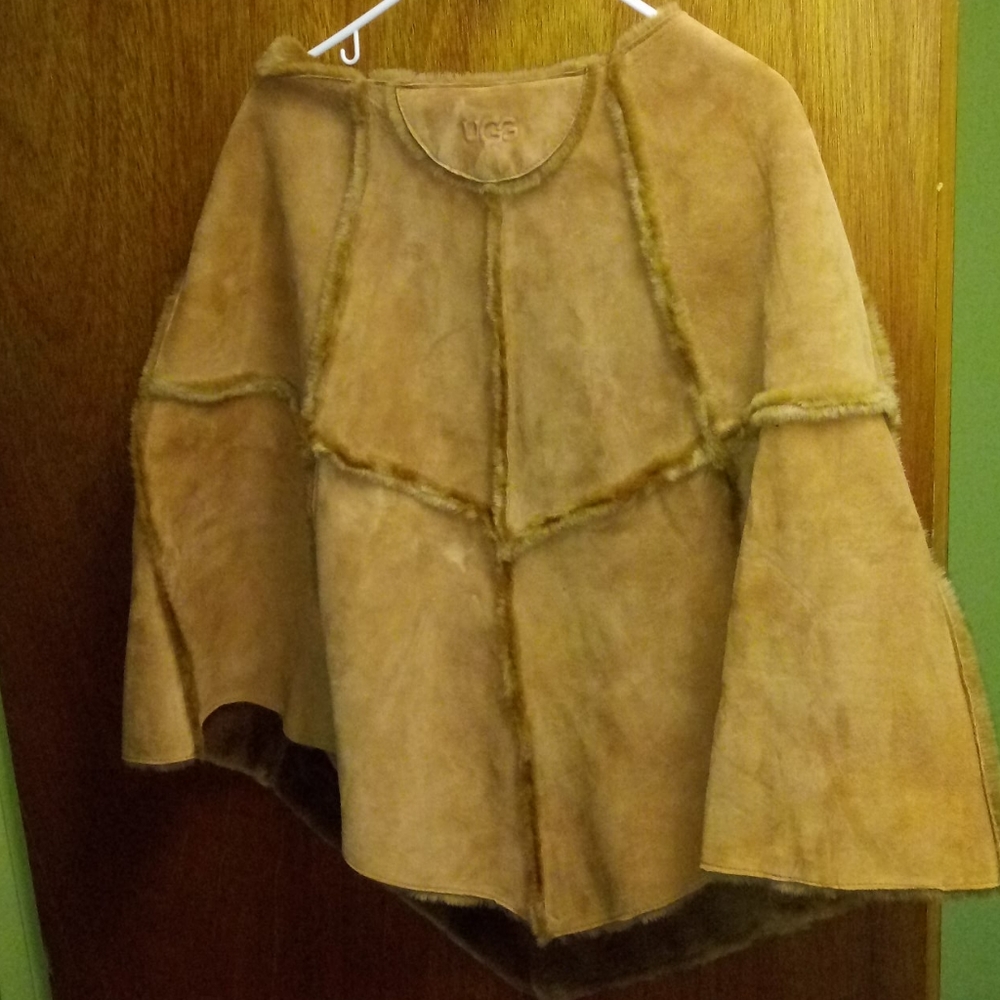 Ugg one size suede poncho brown
